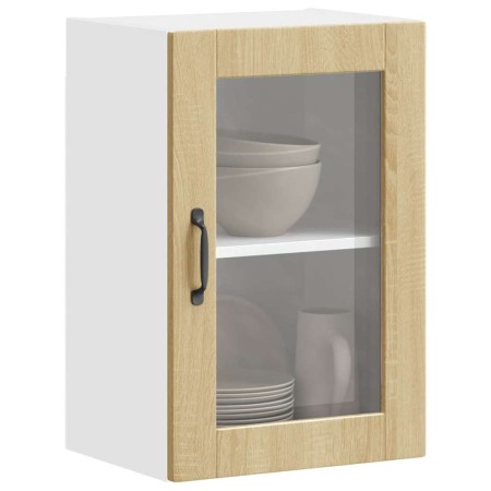 Armario de pared para cocina puerta cristal Porto roble sonoma en Armarios de cocina | Comprar online en Foru.es