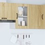 Armario de pared para cocina puerta cristal Porto roble sonoma en Armarios de cocina | Comprar online en Foru.es
