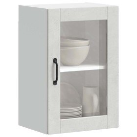 Armario de pared para cocina puerta cristal Porto gris hormigón en Armarios de cocina | Comprar online en Foru.es