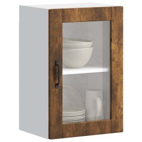Armario de pared para cocina puerta cristal Porto roble ahumado en Armarios de cocina | Comprar online en Foru.es
