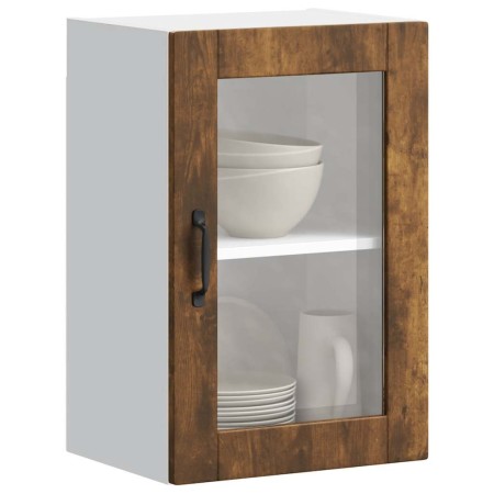 Armario de pared para cocina puerta cristal Porto roble ahumado en Armarios de cocina | Comprar online en Foru.es