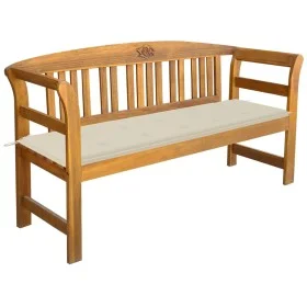 Banco de jardín con cojín madera maciza de acacia 157 cm de vidaXL, Bancos de jardín - Ref: Foro24-3064268, Precio: 182,50 €,...