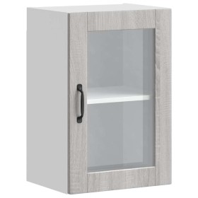 Armario de pared para cocina puerta cristal Porto gris sonoma en Armarios de cocina | Comprar online en Foru.es