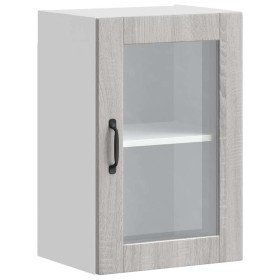 Armario de pared para cocina puerta cristal Porto gris sonoma en Armarios de cocina | Comprar online en Foru.es