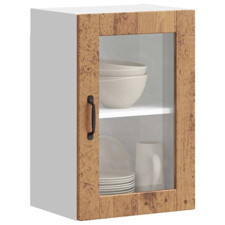 Armario de pared para cocina puerta cristal Porto madera vieja en Armarios de cocina | Comprar online en Foru.es