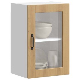 Armario pared para cocina puerta cristal Porto roble artesanal en Armarios de cocina | Comprar online en Foru.es