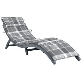 Liege aus massivem Akazienholz mit grauem Kissen von vidaXL, Liegen - Ref: Foro24-3064058, Preis: 145,59 €, Rabatt: %