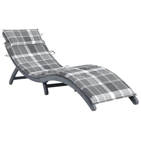 Liege aus massivem Akazienholz mit grauem Kissen von vidaXL, Liegen - Ref: Foro24-3064058, Preis: 145,59 €, Rabatt: %