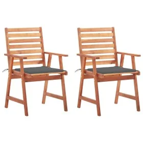Sillas comedor de jardín y cojines 2 uds madera maciza acacia de vidaXL, Sillas de jardín - Ref: Foro24-3064320, Precio: 161,...