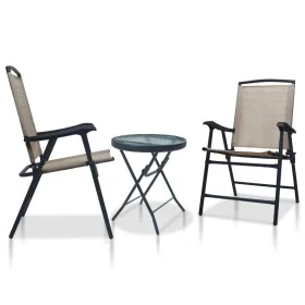 Mesa y sillas de bistró 3 piezas acero gris taupe de vidaXL, Conjuntos de jardín - Ref: Foro24-3054574, Precio: 143,22 €, Des...