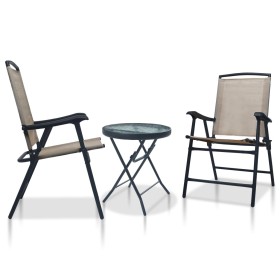 Mesa y sillas de bistró 3 piezas acero gris taupe de vidaXL, Conjuntos de jardín - Ref: Foro24-3054574, Precio: 144,07 €, Des...