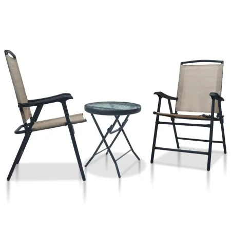 Mesa y sillas de bistró 3 piezas acero gris taupe de vidaXL, Conjuntos de jardín - Ref: Foro24-3054574, Precio: 143,22 €, Des...