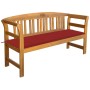 Banco de jardín con cojín madera maciza de acacia 157 cm de vidaXL, Bancos de jardín - Ref: Foro24-3064272, Precio: 183,13 €,...