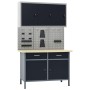 Banco de trabajo con tres paneles de pared y un armario de vidaXL, Mesas de trabajo - Ref: Foro24-3053438, Precio: 495,94 €, ...