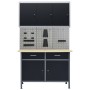 Banco de trabajo con tres paneles de pared y un armario de vidaXL, Mesas de trabajo - Ref: Foro24-3053438, Precio: 495,94 €, ...