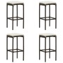 Set de bar para jardín 5 pzas y cojines ratán sintético marrón de vidaXL, Conjuntos de jardín - Ref: Foro24-3064777, Precio: ...