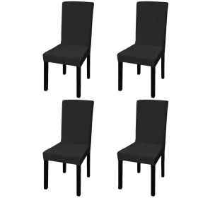 Funda de silla elástica recta 4 unidades negra de vidaXL, Fundas - Ref: Foro24-131419, Precio: 18,08 €, Descuento: %