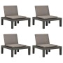 Tumbonas jardín con cojines 4 unidades plástico gris antracita de vidaXL, Sillas de jardín - Ref: Foro24-3054427, Precio: 341...