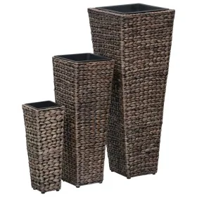 Conjunto de arriates 3 piezas jacinto de agua marrón oscuro de vidaXL, Maceteros y jardineras - Ref: Foro24-45569, Precio: 11...