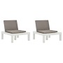 Tumbonas de jardín con cojines 2 unidades plástico blanco de vidaXL, Sillas de jardín - Ref: Foro24-3054424, Precio: 172,07 €...