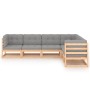 Juego de muebles de jardín 6 pzas y cojines madera maciza pino en Conjuntos de jardín | Comprar online en Foru.es
