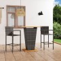 Conjunto de bar para jardín 3 piezas gris de vidaXL, Conjuntos de jardín - Ref: Foro24-3064869, Precio: 364,16 €, Descuento: %