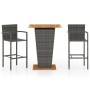 Conjunto de bar para jardín 3 piezas gris de vidaXL, Conjuntos de jardín - Ref: Foro24-3064869, Precio: 364,16 €, Descuento: %