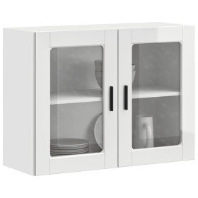 Armario pared para cocina puerta cristal Porto blanco brillante en Armarios de cocina | Comprar online en Foru.es