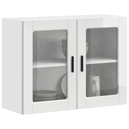 Armario pared para cocina puerta cristal Porto blanco brillante en Armarios de cocina | Comprar online en Foru.es