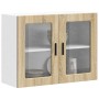 Armario de pared para cocina puerta cristal Porto roble sonoma en Armarios de cocina | Comprar online en Foru.es
