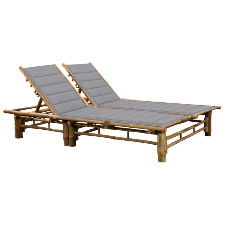 Tumbona con cojines para 2 personas bambú de vidaXL, Tumbonas - Ref: Foro24-3063946, Precio: 357,42 €, Descuento: %