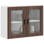 Armario de pared para cocina puerta cristal Porto roble marrón en Armarios de cocina | Comprar online en Foru.es