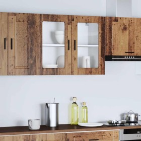 Armario de pared para cocina puerta cristal Porto madera vieja en Armarios de cocina | Comprar online en Foru.es