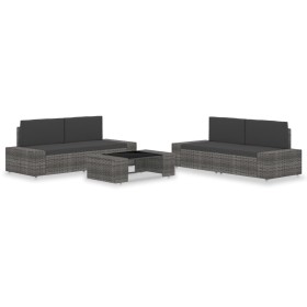 Juego de muebles de jardín 5 piezas ratán sintético gris de vidaXL, Conjuntos de jardín - Ref: Foro24-3054599, Precio: 453,23...