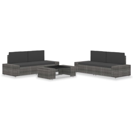Juego de muebles de jardín 5 piezas ratán sintético gris de vidaXL, Conjuntos de jardín - Ref: Foro24-3054599, Precio: 453,23...