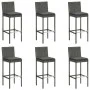 Set muebles bar jardín 7 piezas y cojines ratán sintético gris de vidaXL, Conjuntos de jardín - Ref: Foro24-3064835, Precio: ...