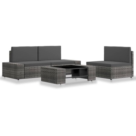 Juego de muebles de jardín 4 piezas ratán sintético gris de vidaXL, Conjuntos de jardín - Ref: Foro24-3054601, Precio: 364,32...