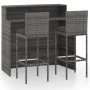Juego muebles de bar para jardín 3 piezas y cojines gris de vidaXL, Conjuntos de jardín - Ref: Foro24-3064882, Precio: 351,08...