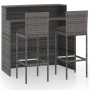 Juego muebles de bar para jardín 3 piezas y cojines gris de vidaXL, Conjuntos de jardín - Ref: Foro24-3064882, Precio: 365,78...