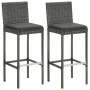 Juego muebles de bar para jardín 3 piezas y cojines gris de vidaXL, Conjuntos de jardín - Ref: Foro24-3064882, Precio: 351,08...
