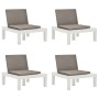 Tumbonas de jardín con cojines 4 unidades plástico blanco de vidaXL, Sillas de jardín - Ref: Foro24-3054425, Precio: 341,26 €...
