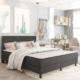 Cama box spring tela gris oscuro 160x200 m de vidaXL, Camas y somieres - Ref: Foro24-3054713, Precio: 639,84 €, Descuento: %