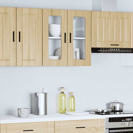 Armario de pared para cocina puerta cristal Porto roble sonoma en Armarios de cocina | Comprar online en Foru.es