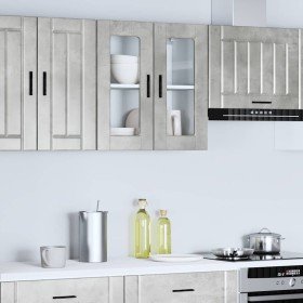 Armario de pared para cocina puerta cristal Porto gris hormigón en Armarios de cocina | Comprar online en Foru.es