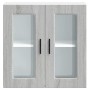 Armario de pared para cocina puerta cristal Porto gris sonoma en Armarios de cocina | Comprar online en Foru.es