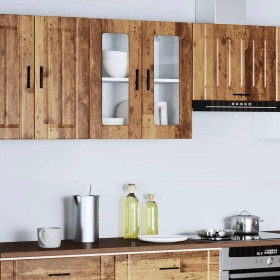 Armario de pared para cocina puerta cristal Porto madera vieja en Armarios de cocina | Comprar online en Foru.es