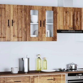 Armario de pared para cocina puerta cristal Porto madera vieja en Armarios de cocina | Comprar online en Foru.es