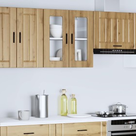 Armario pared para cocina puerta cristal Porto roble artesanal en Armarios de cocina | Comprar online en Foru.es