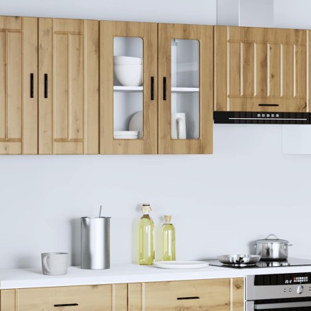Armario pared para cocina puerta cristal Porto roble artesanal en Armarios de cocina | Comprar online en Foru.es