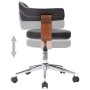 Silla de oficina giratoria madera curvada cuero sintético negro de vidaXL, Sillas de oficina - Ref: Foro24-3054836, Precio: 1...